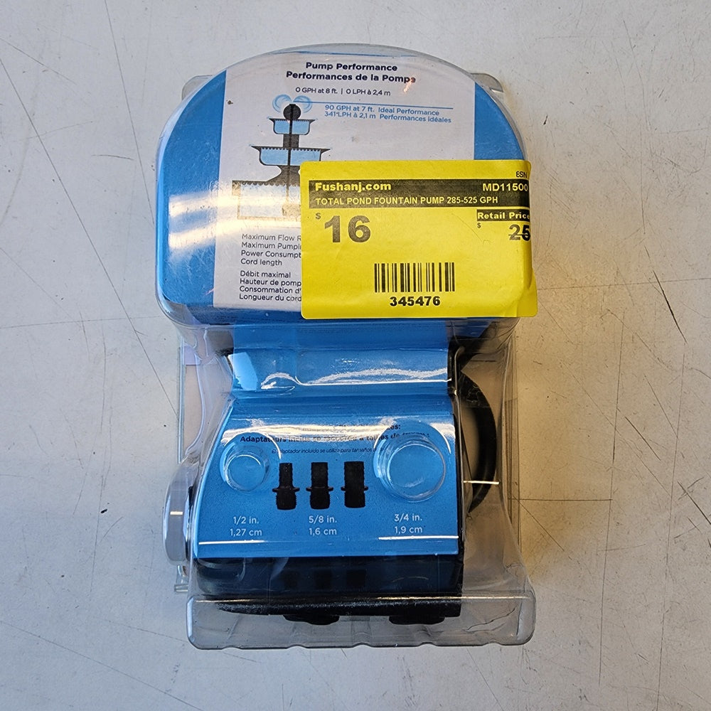 Total Pond Fountain Pump 285-525GPH Total Pond Fountain Pump 285-525GPH